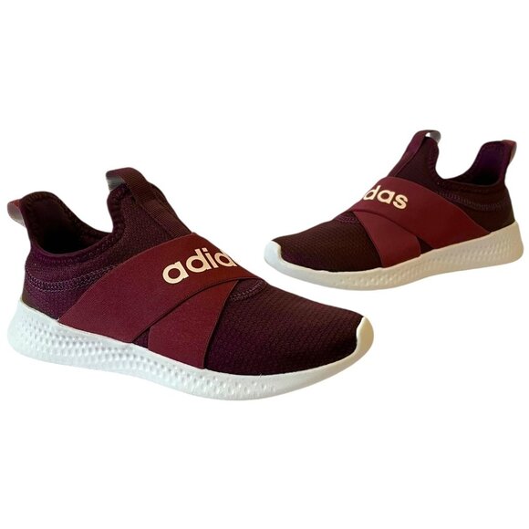 Adidas Puremotion-Adapt Cloudfoam Maroon/White Running Shoes/Sneakers Women-5.5 - Picture 4 of 16